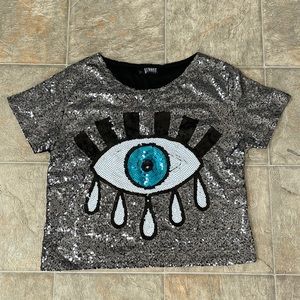 Sequin Eye crop top